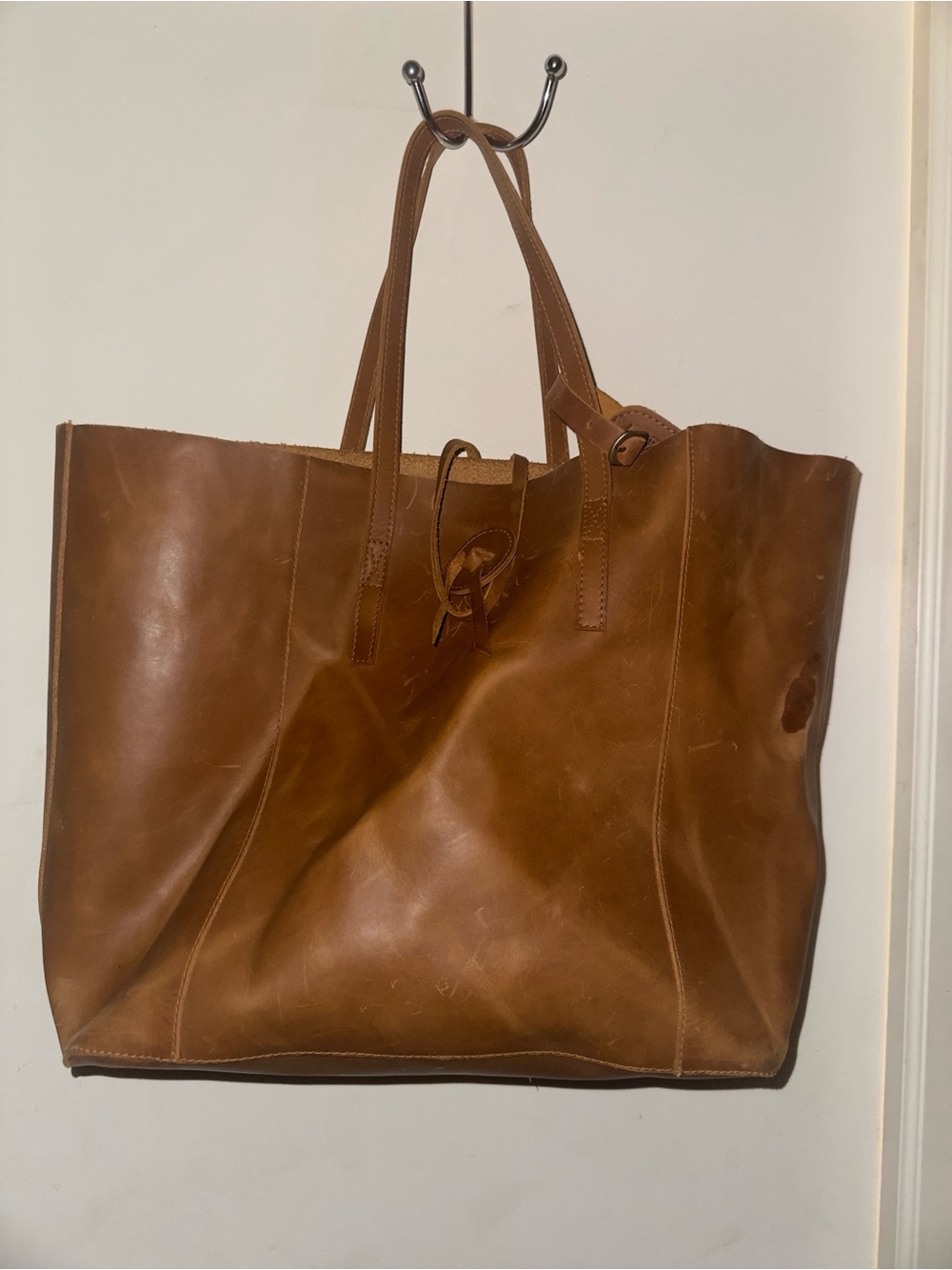 Classic Brown Leather Tote Bag
